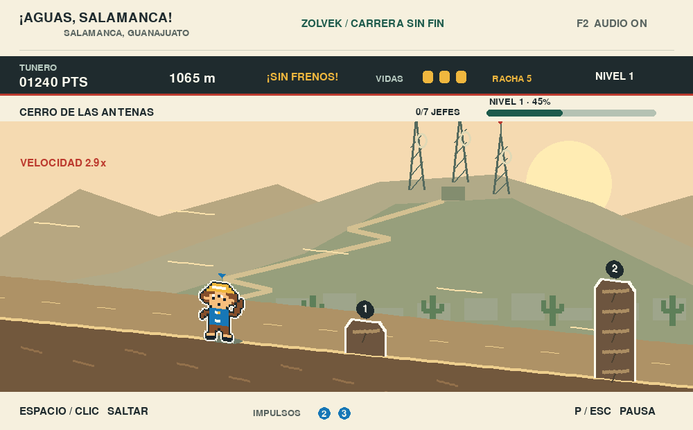 El corredor baja por el Cerro de las Antenas